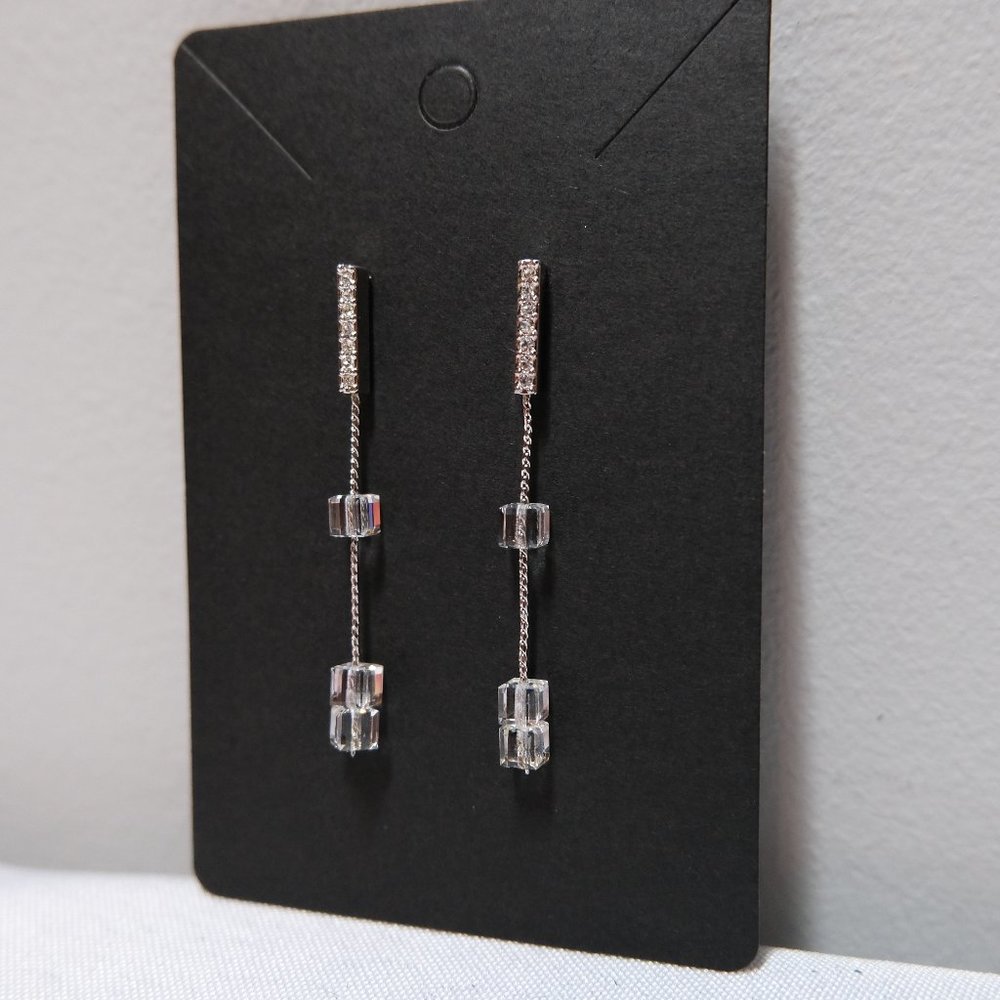 STUNNING Crystal Cube Dangling Earrings